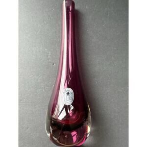 Pilgrim Handblown Case Glass Bud Vase Cranberry Handcrafted Deco Modernist MCM